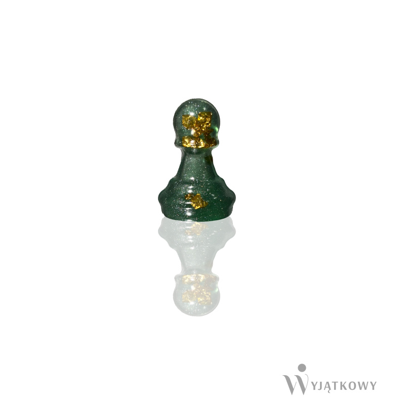 Przypinka Szałwiowy Pionek ze złotymi elementami