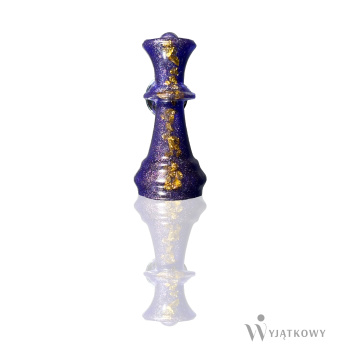 Przypinka perłowo - granatowa Królowa ze złotymi elementami