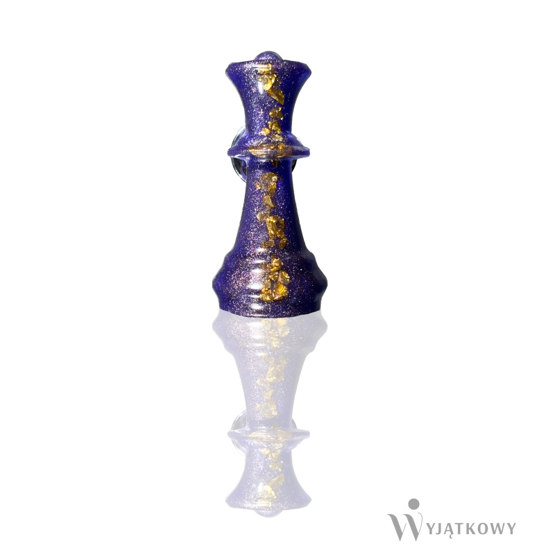 Przypinka perłowo - granatowa Królowa ze złotymi elementami