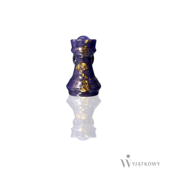 Przypinka perłowo - granatowa Wieża ze złotymi elementami