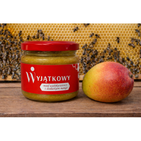 Naturalny miód z dodatkiem owoców mango